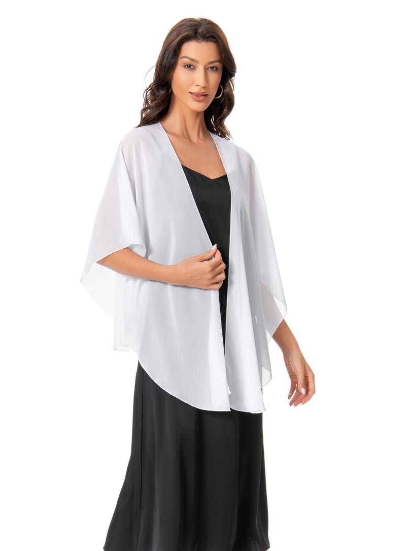 Hotshawl Womens Chiffon Shawls and Wraps, Wedding Party Shawl Scarf for Evening Dresses (Ivory) - Image 1